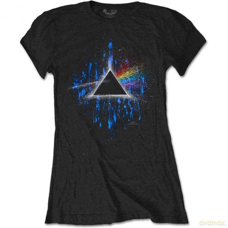 Pink Floyd: Ladies Tee: Dark Side of the Moon Blue Splatter (Large)