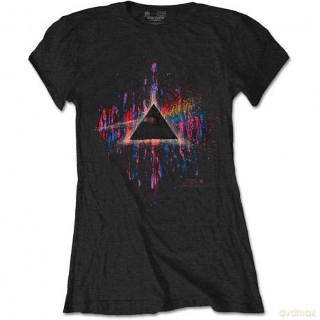 Pink Floyd: Ladies Tee: Dark Side of the Moon Pink Splatter (Large)