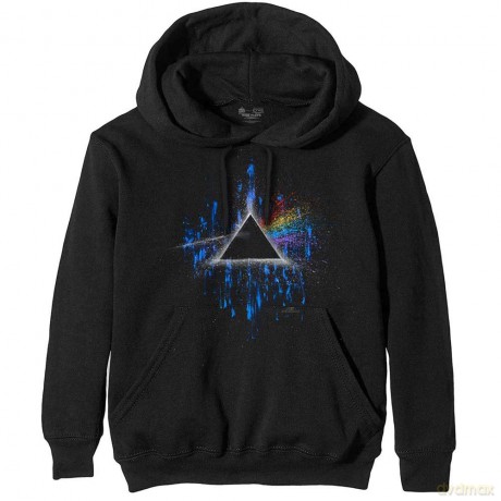 Pink Floyd: Men's Pullover Hoodie: Dark Side of the Moon Blue Splatter (Small)