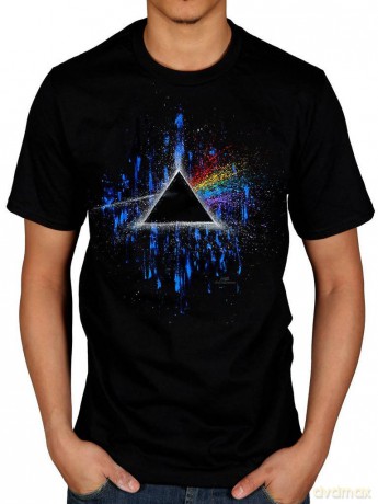 Pink Floyd: Men's Tee: Dark Side of the Moon Blue Splatter (Medium)