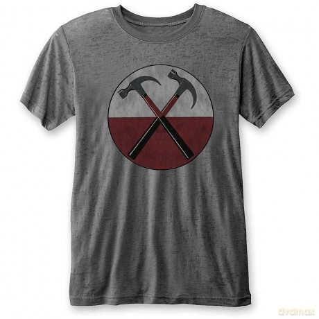 Pink Floyd: Unisex Burnout T-Shirt: The Wall Hammers (Charcoal Grey) (Small)