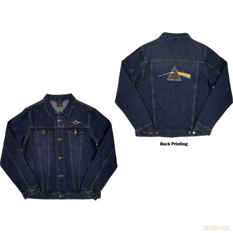 Pink Floyd: Unisex Denim Jacket: Dark Side of the Moon Oval (Back Print) (Large)