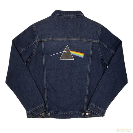 Pink Floyd: Unisex Denim Jacket: Dark Side of the Moon Oval (Back Print) (Large)