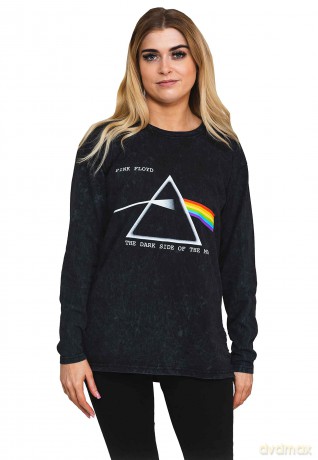 Pink Floyd: Unisex Long Sleeve T-Shirt: Dark Side Of The Moon Courier (Black) (Wash Collection) (X-Large)