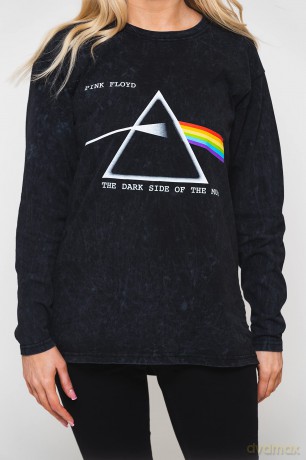 Pink Floyd: Unisex Long Sleeve T-Shirt: Dark Side Of The Moon Courier (Black) (Wash Collection) (X-Large)
