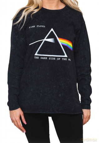 Pink Floyd: Unisex Long Sleeve T-Shirt: Dark Side Of The Moon Courier (Black) (Wash Collection) (X-Large)