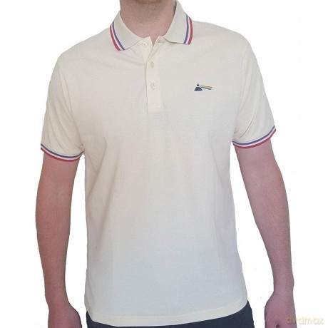 Pink Floyd: Unisex Polo Shirt: Dark Side of the Moon Prism (Natural) (Medium)