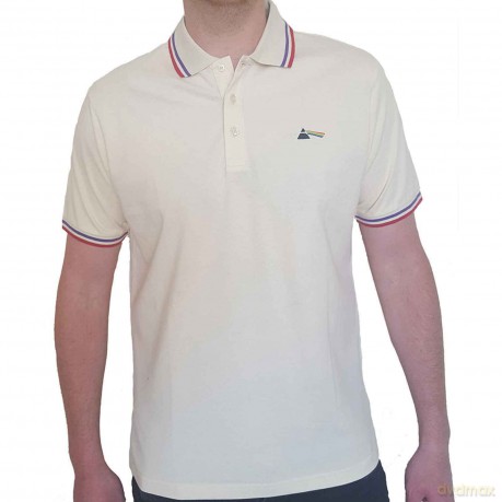 Pink Floyd: Unisex Polo Shirt: Dark Side of the Moon Prism (Natural) (XX-Large)