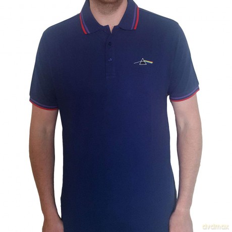 Pink Floyd: Unisex Polo Shirt: Dark Side of the Moon Prism (Navy Blue) (Small)