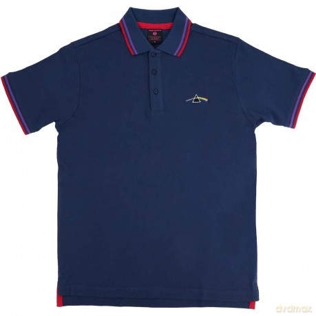 Pink Floyd: Unisex Polo Shirt: Dark Side of the Moon Prism (Navy Blue) (X-Large)