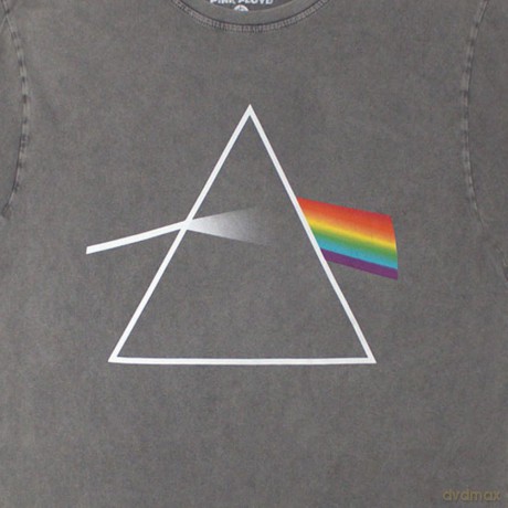 Pink Floyd: Unisex Stone Wash T-Shirt: Dark Side of the Moon Album (Grey) (Small)