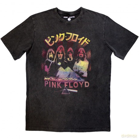 Pink Floyd: Unisex Stone Wash T-Shirt: Japan Poster (Charcoal Grey) (Large)