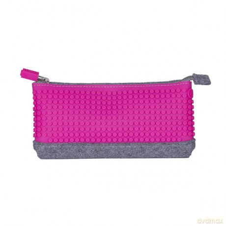 PIXELBAGS Piórnik szaroróżowy