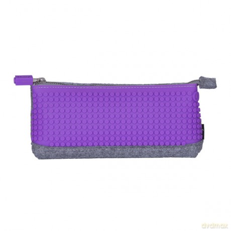 PIXELBAGS Piórnik szarofioletowy