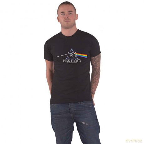 Pink Floyd: Unisex T-Shirt: 50th Prism Logo (Black) (Large)