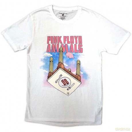Pink Floyd: Unisex T-Shirt: Animals Bacon Table (White) (Medium)
