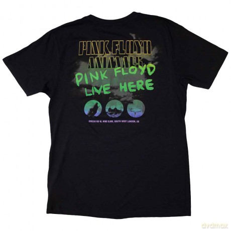 Pink Floyd: Unisex T-Shirt: Animals Rainbow Photo (Black) (Back Print) (Large)