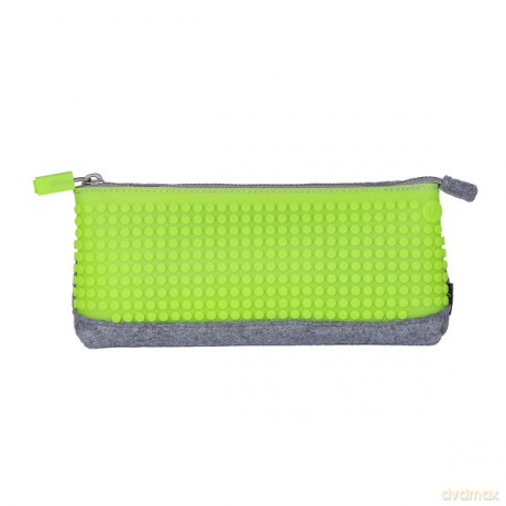 PIXELBAGS Piórnik szarojasnozielony