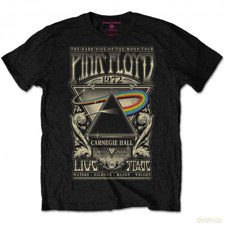 Pink Floyd: Unisex T-Shirt: Carnegie Hall Poster (Black) (X-Small)