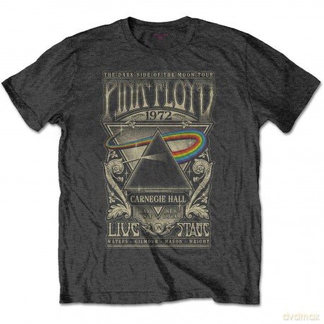 Pink Floyd: Unisex T-Shirt: Carnegie Hall Poster (Black) (X-Small)