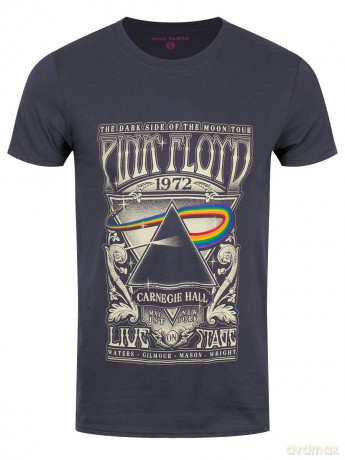 Pink Floyd: Unisex T-Shirt: Carnegie Hall Poster (Charcoal Grey) (Small)