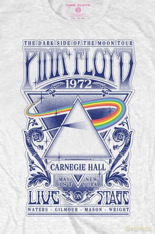 Pink Floyd: Unisex T-Shirt: Carnegie Hall Poster (White) (XXX-Large)
