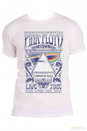 Pink Floyd: Unisex T-Shirt: Carnegie Hall Poster (White) (XXX-Large)