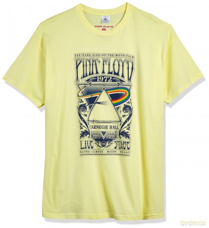 Pink Floyd: Unisex T-Shirt: Carnegie Hall Poster (Yellow) (X-Large)