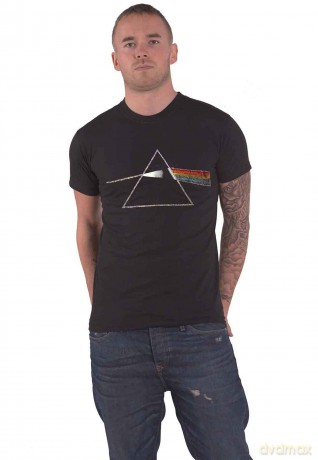 Pink Floyd: Unisex T-Shirt: Dark Side of the Moon (Black) (Embellished) (Medium)