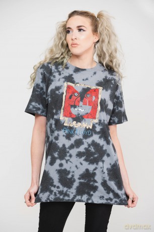Pink Floyd: Unisex T-Shirt: Division Bell Vintage (Dip-Dye On Black) (Wash Collection) (X-Large)