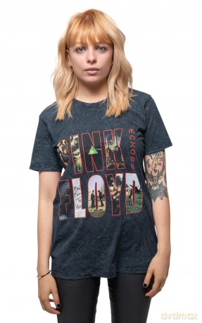 Pink Floyd: Unisex T-Shirt: Echoes Album Montage (Dip-Dye On Black) (Wash Collection) (Small)