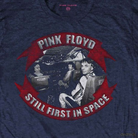 Pink Floyd: Unisex T-Shirt: First In Space Vignette (Navy Blue) (Back Print) (Small)