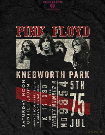 Pink Floyd: Unisex T-Shirt: Knebworth '75 (Black) (Medium)