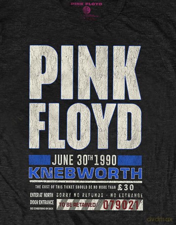 Pink Floyd: Unisex T-Shirt: Knebworth '90 Blue (Black) (Medium)