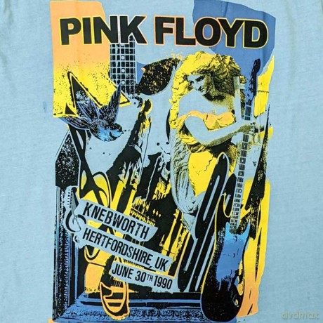 Pink Floyd: Unisex T-Shirt: Knebworth Live (Blue) (Wash Collection) (Small)
