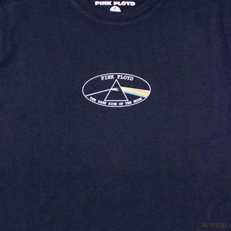 Pink Floyd: Unisex T-Shirt: Mini Dark Side of The Moon Oval (Navy Blue) (Medium)