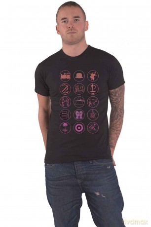 Pink Floyd: Unisex T-Shirt: Symbols (Black) (Back Print) (X-Large)