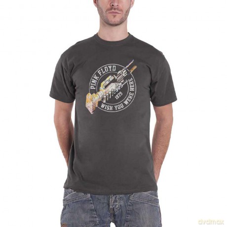 Pink Floyd: Unisex T-Shirt: Wish You Were Here 1975 (Charcoal Grey) (Large)