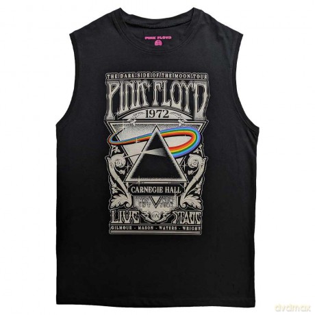 Pink Floyd: Unisex Tank T-Shirt: Carnegie Hall Poster (Black) (Large)