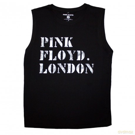 Pink Floyd: Unisex Tank T-Shirt: Stencil Logo (Black) (Small)