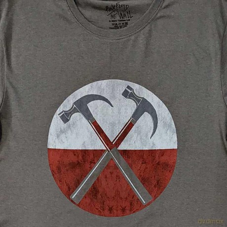 Pink Floyd: Unisex Vintage T-Shirt: Vintage The Wall Hammers (Charcoal Grey) (Large)