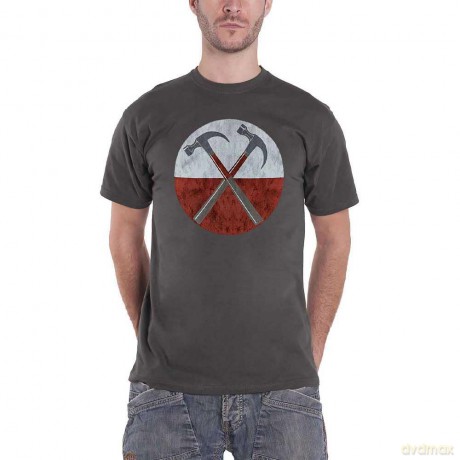 Pink Floyd: Unisex Vintage T-Shirt: Vintage The Wall Hammers (Charcoal Grey) (X-Large)