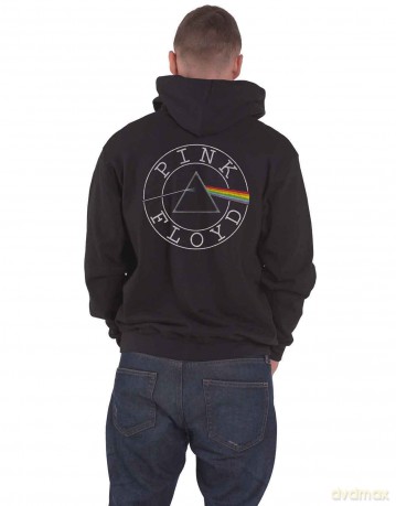 Pink Floyd: Unisex Zipped Hoodie: Circle Logo (Back Print) (Medium)