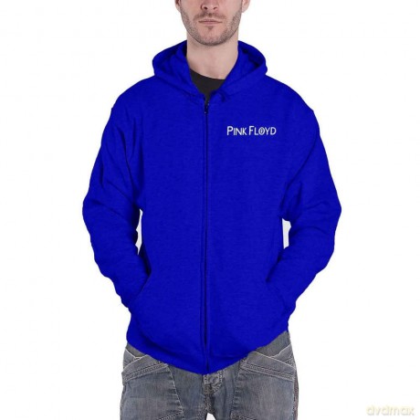 Pink Floyd: Unisex Zipped Hoodie: Metal Heads Close Up (Blue) (Back Print) (Large)