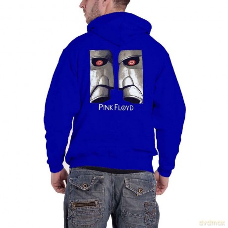 Pink Floyd: Unisex Zipped Hoodie: Metal Heads Close Up (Blue) (Back Print) (Medium)