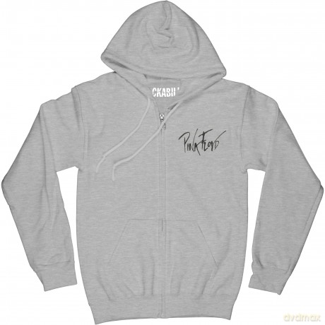 Pink Floyd: Unisex Zipped Hoodie: The Wall Faded Hammers Logo (Grey) (Back Print) (Large)