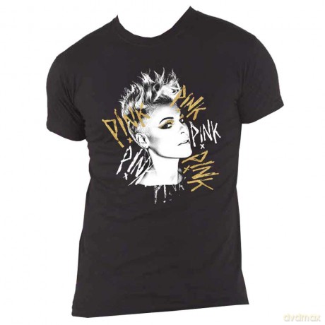 Pink: Unisex T-Shirt: Ladies Boyfriend (Black) (Small)