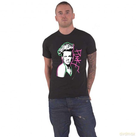 Pink: Unisex T-Shirt: Paint Pen (Black) (Small)