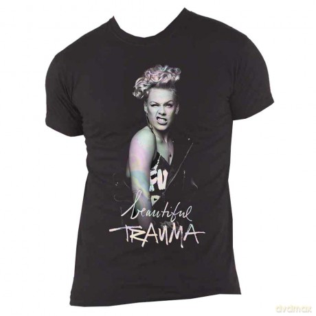 Pink: Unisex T-Shirt: Wink (Black) (Back Print) (X-Large)