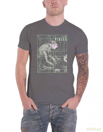 Pixies: Unisex T-Shirt: Monkey Grid (Charcoal Grey) (Small)